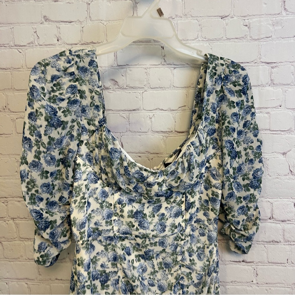 VICI Cotton Candy LA New blue floral cottagecore dress Medium square neck girly - Picture 4 of 12